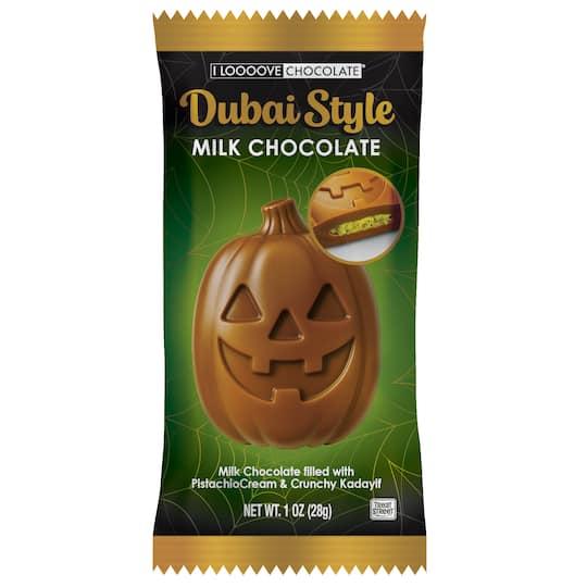 Michaels, Halloween Pumpkin Dubai Style Milk Chocolate – Category: Halloween Candy